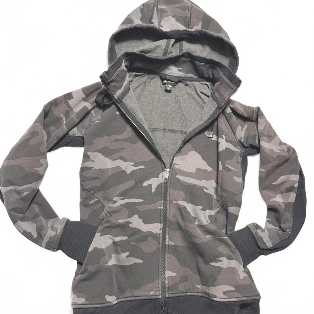 ATHLETA Hoodie Women's MT Medium Tall Full Zip Jacket Sweatshirt Thumb Holes - Picture 5 of 8